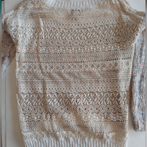 NWOT Mudd knit sweater with crochet back- oversized loose fit - Picture 6 of 8